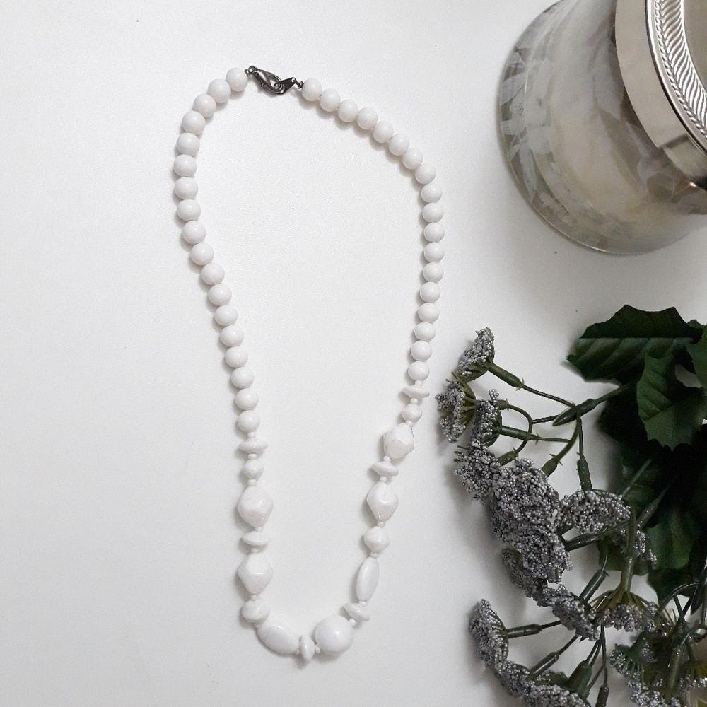 White beaded necklace